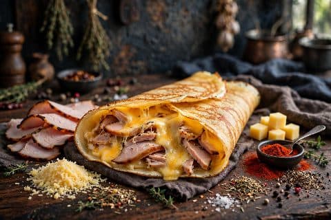 Crepe Fromage Et Dinde Fumee