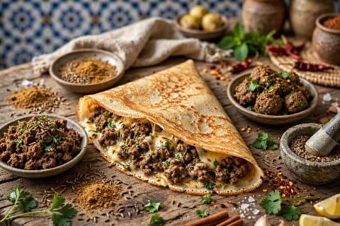 Crepe Fromage Viande Hachee